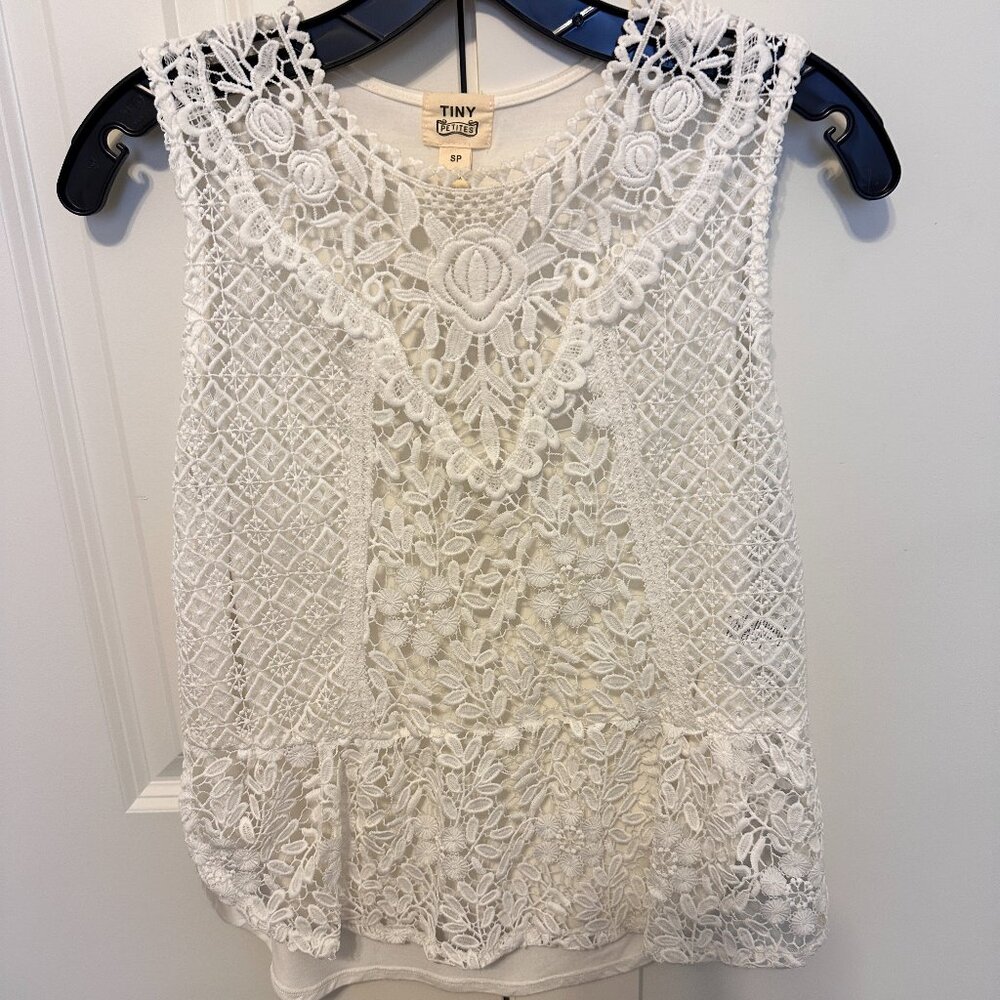 White Lace Front Tank Top